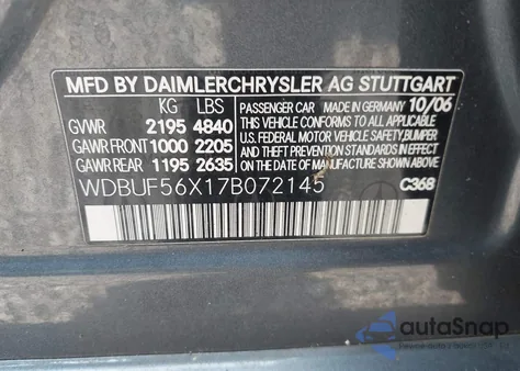 2007 Mercedes-Benz E 350 350 z USA, uszkodzony, nr VIN WDBUF56X17B072145